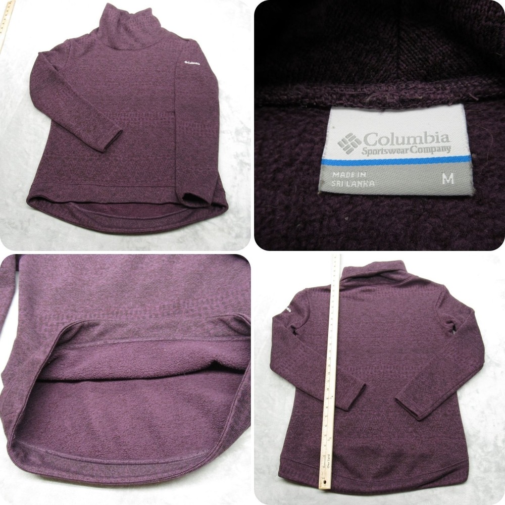 Columbia Sweater Womens Medium Purple Soft Thermal‎ Knit Cowl Neck Pullover
